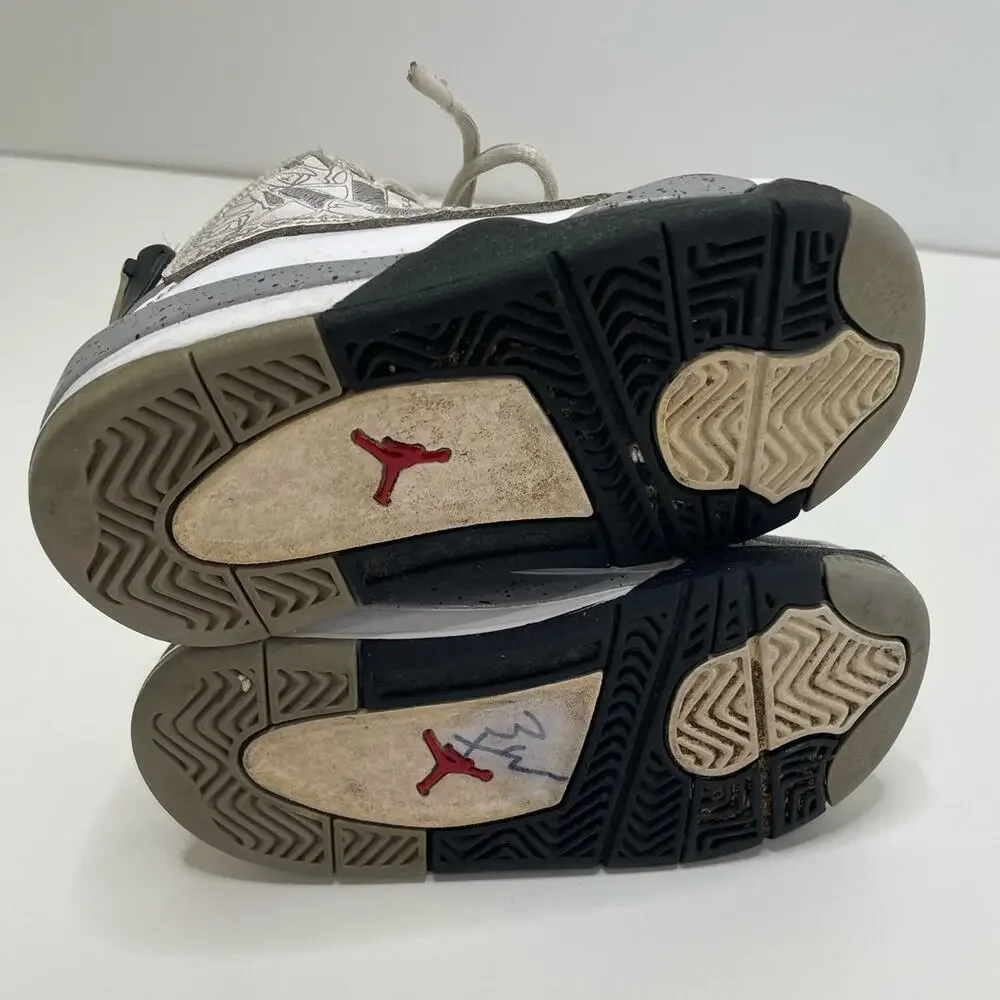 Air Jordan Dub Zero‎ Hi-Top Lace Up Sneakers White Cement Toddler Size 8C 311072